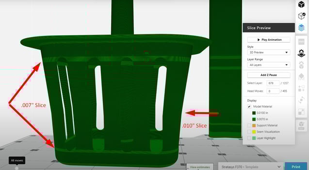 Adaptive Slice Example in GrabCAD Print